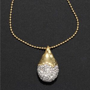 ALEXIS BITTAR • Solanales Gold Crystal Ball Chain Pavé Teardrop Necklace